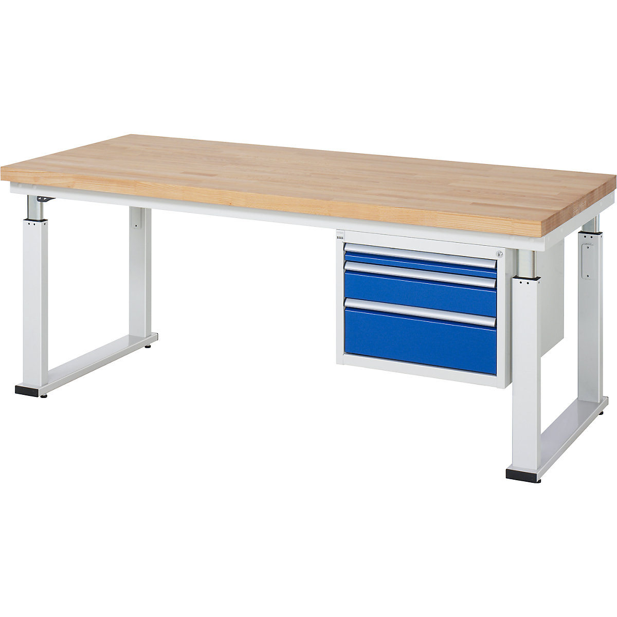 Contentor inferior com gavetas – RAU, LxP 580 x 650 mm, para a série de mesas 600, altura das gavetas 1 x 60, 1 x 120, 1 x 180 mm-0