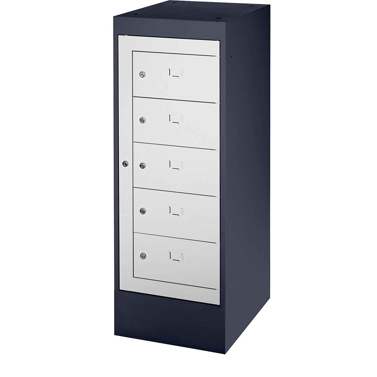 Armário para portáteis, 5 compartimentos, AxL 1115 x 400 mm, preto acinzentado / cinzento claro-0