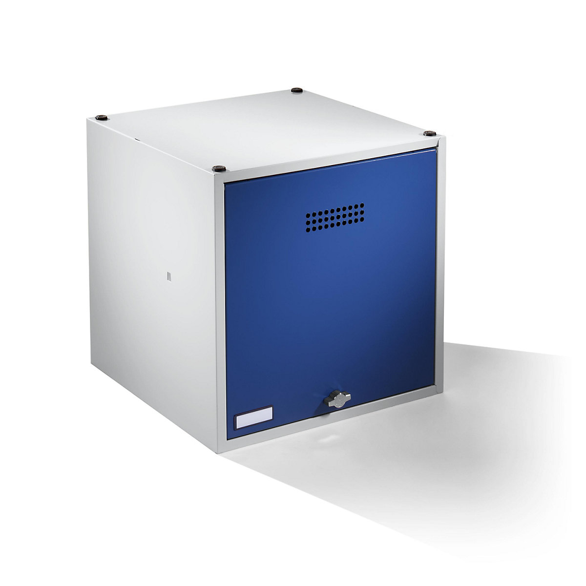 Cacifo individual Köln, extensível – Wolf, AxLxP 500 x 500 x 500 mm, para cadeado, porta em azul genciana-0