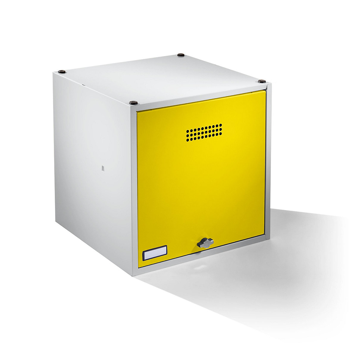 Cacifo individual Köln, extensível – Wolf, AxLxP 500 x 500 x 500 mm, para cadeado, porta em amarelo de zinco-0