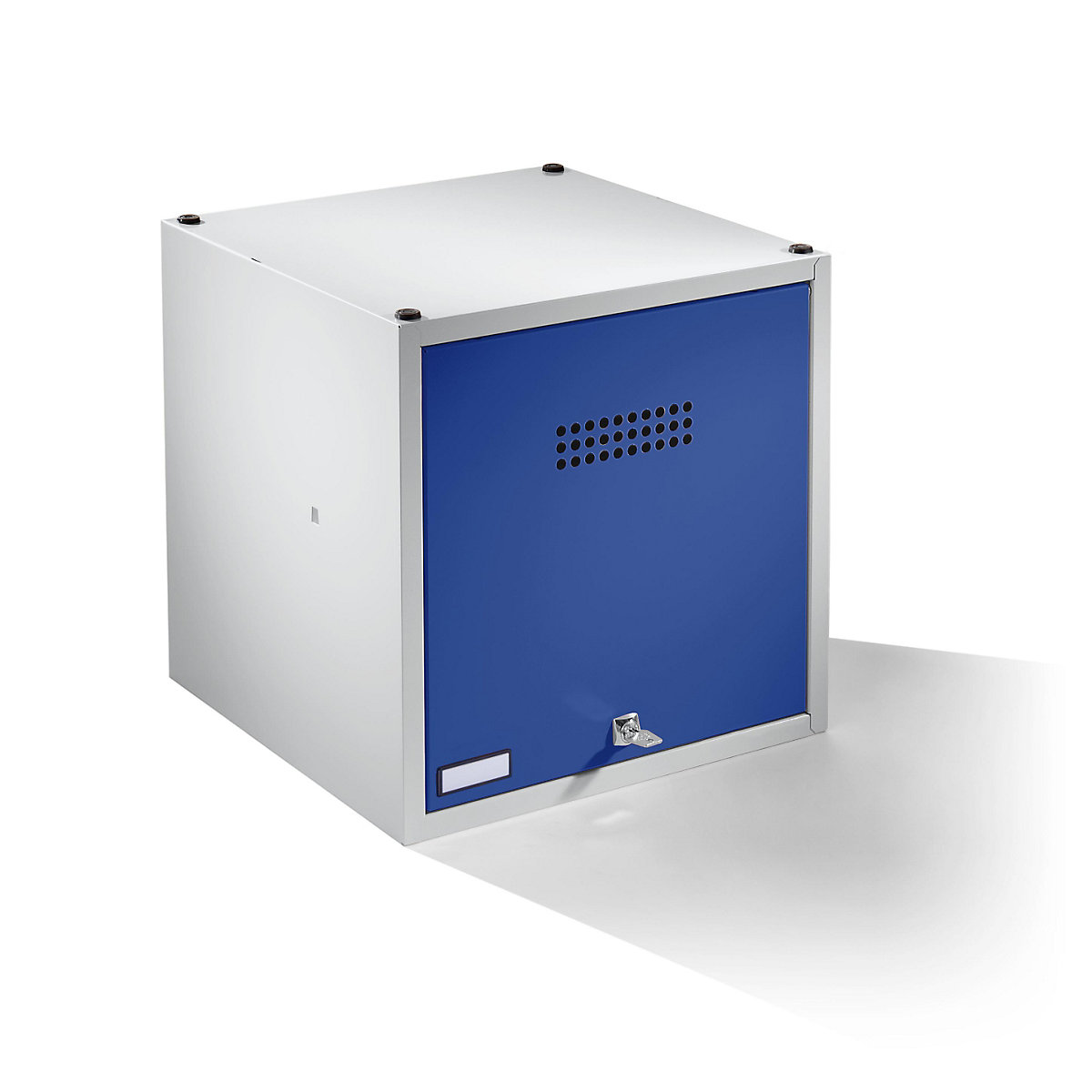 Cacifo individual Köln, extensível – Wolf, AxLxP 500 x 500 x 500 mm, com fechadura de cilindro de segurança, porta em azul genciana-0