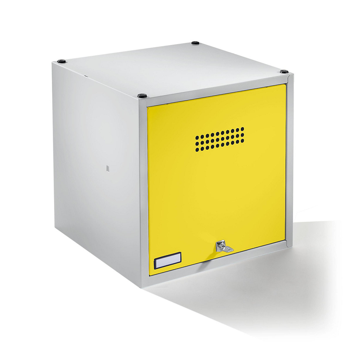 Cacifo individual Köln, extensível – Wolf, AxLxP 500 x 500 x 500 mm, com fechadura de cilindro de segurança, porta em amarelo de zinco-0