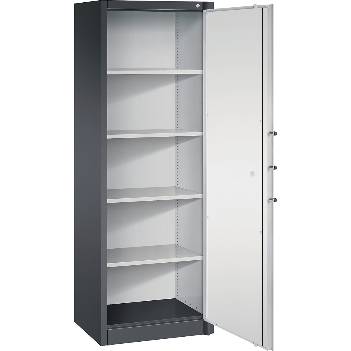 Armário de proteção contra incêndios Certos – C+P, conforme a DIN 4102, AxLxP 1950 x 646 x 500 mm, corpo em preto acinzentado/porta em cinzento claro-0