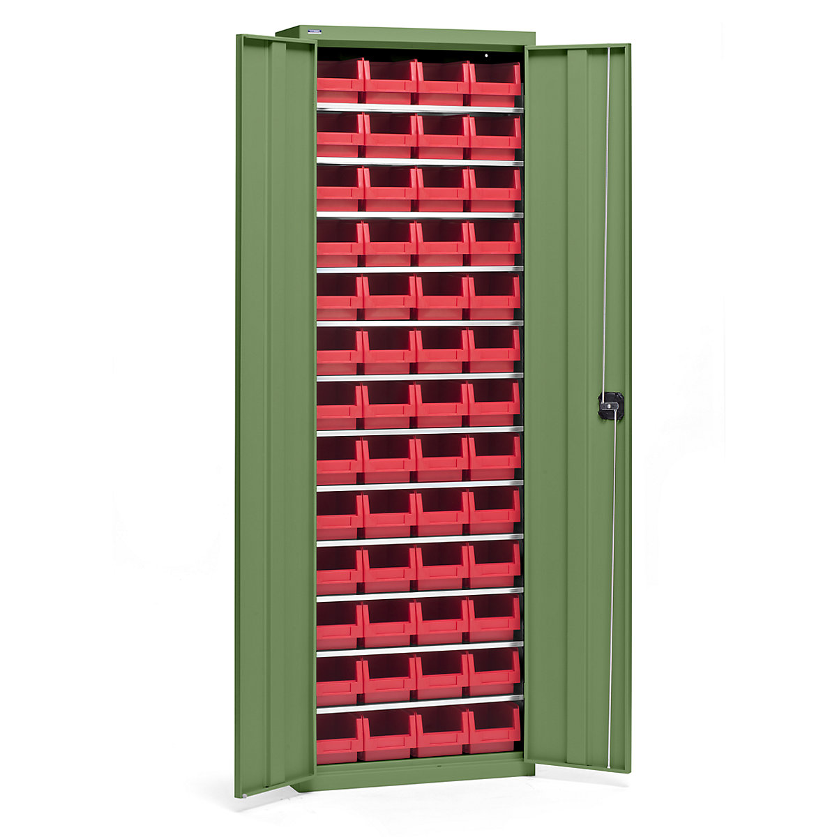 Armadio portamateriale con cassettine – eurokraft pro, altezza 2000 mm, 12 ripiani, verde reseda-0