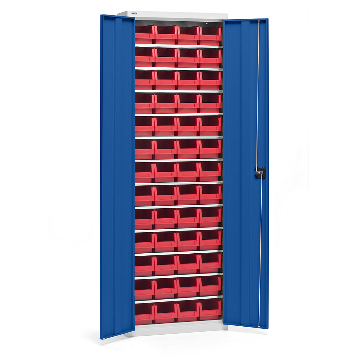 Armadio portamateriale con cassettine – eurokraft pro, altezza 2000 mm, 12 ripiani, grigio chiaro / blu genziana-0