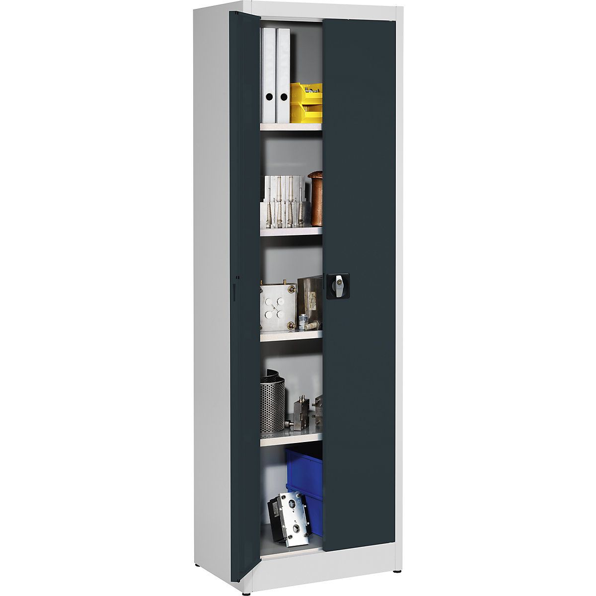 Armadio con ante a battente per carichi pesanti – mauser, alt. x largh. 1950 x 600 mm, profondità 420 mm, grigio chiaro/grigio antracite-0