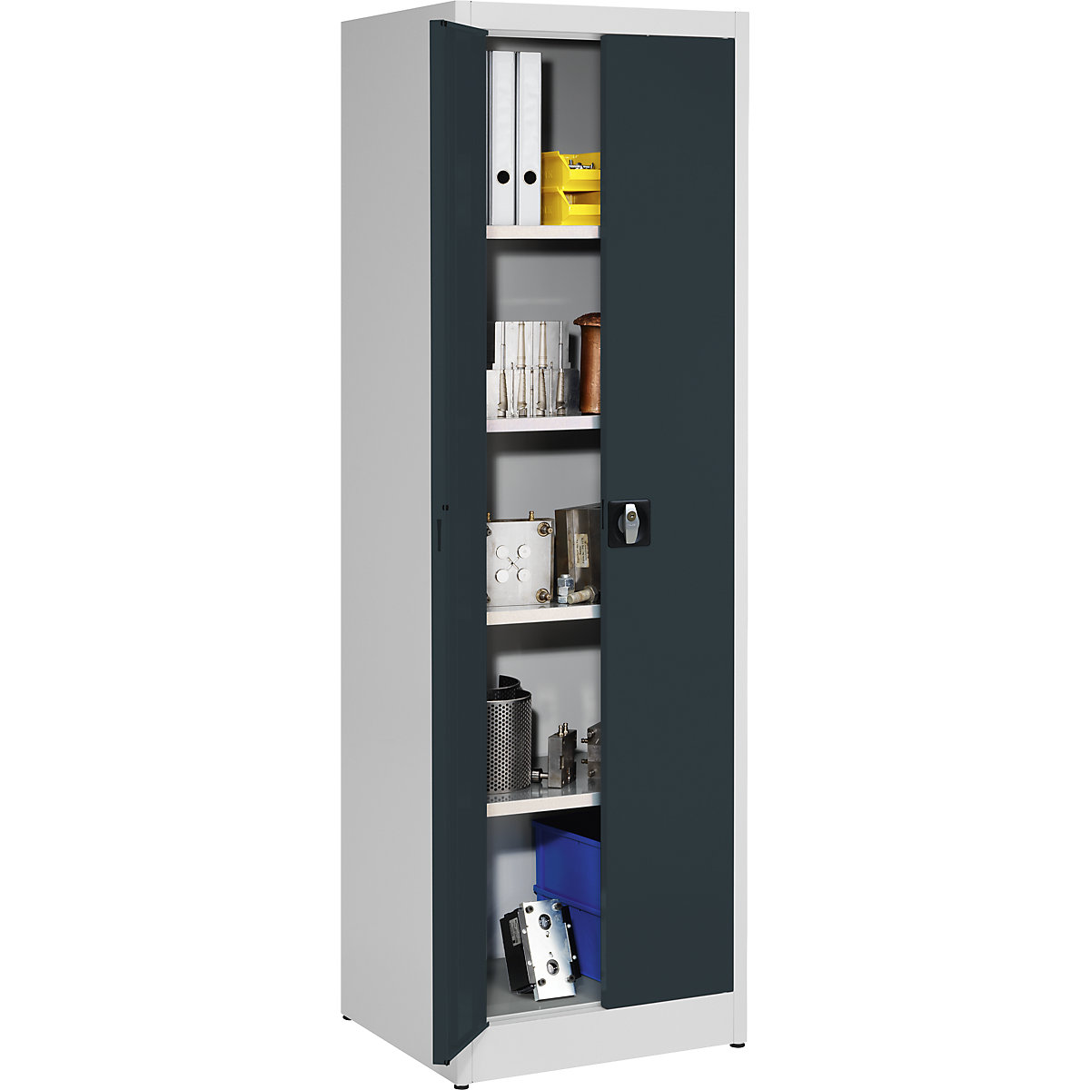 Armadio con ante a battente per carichi pesanti – mauser, alt. x largh. 1950 x 600 mm, profondità 500 mm, grigio chiaro/grigio antracite-0