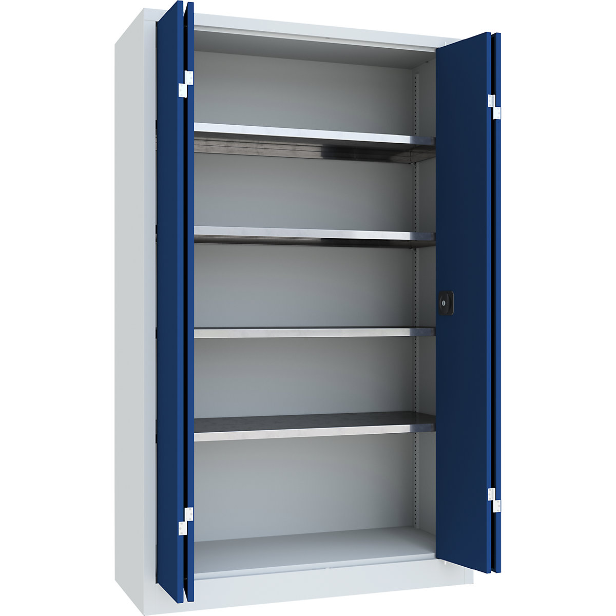 Armadio con ante a libro, altezza 1950 mm – Pavoy, larghezza 1200 mm, profondità 500 mm, grigio / blu-0