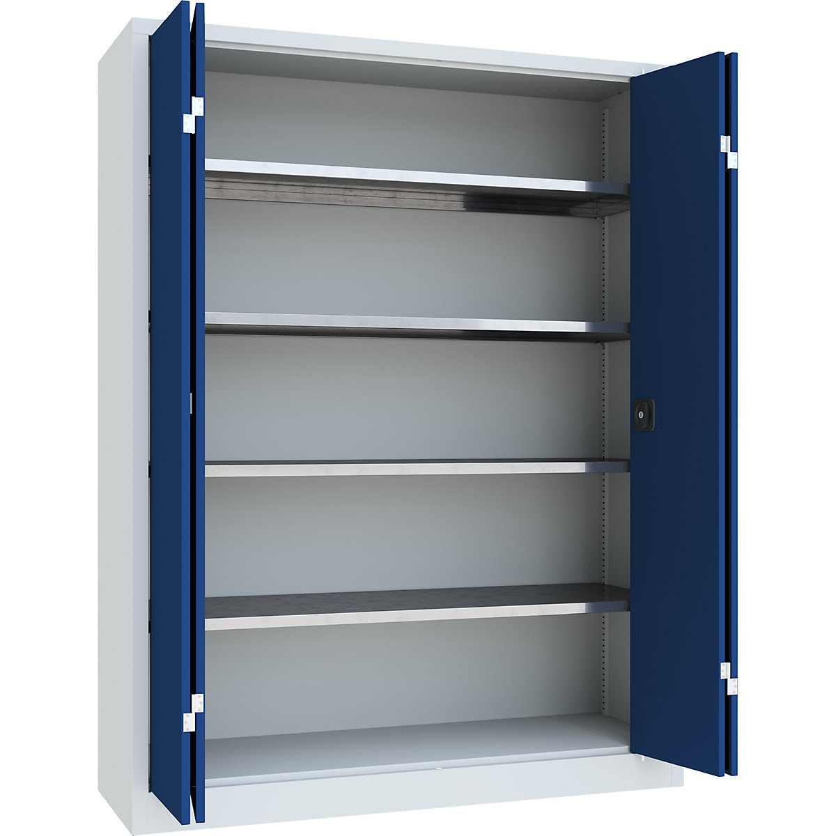Armadio con ante a libro, altezza 1950 mm – Pavoy, larghezza 1500 mm, profondità 500 mm, grigio / blu-0