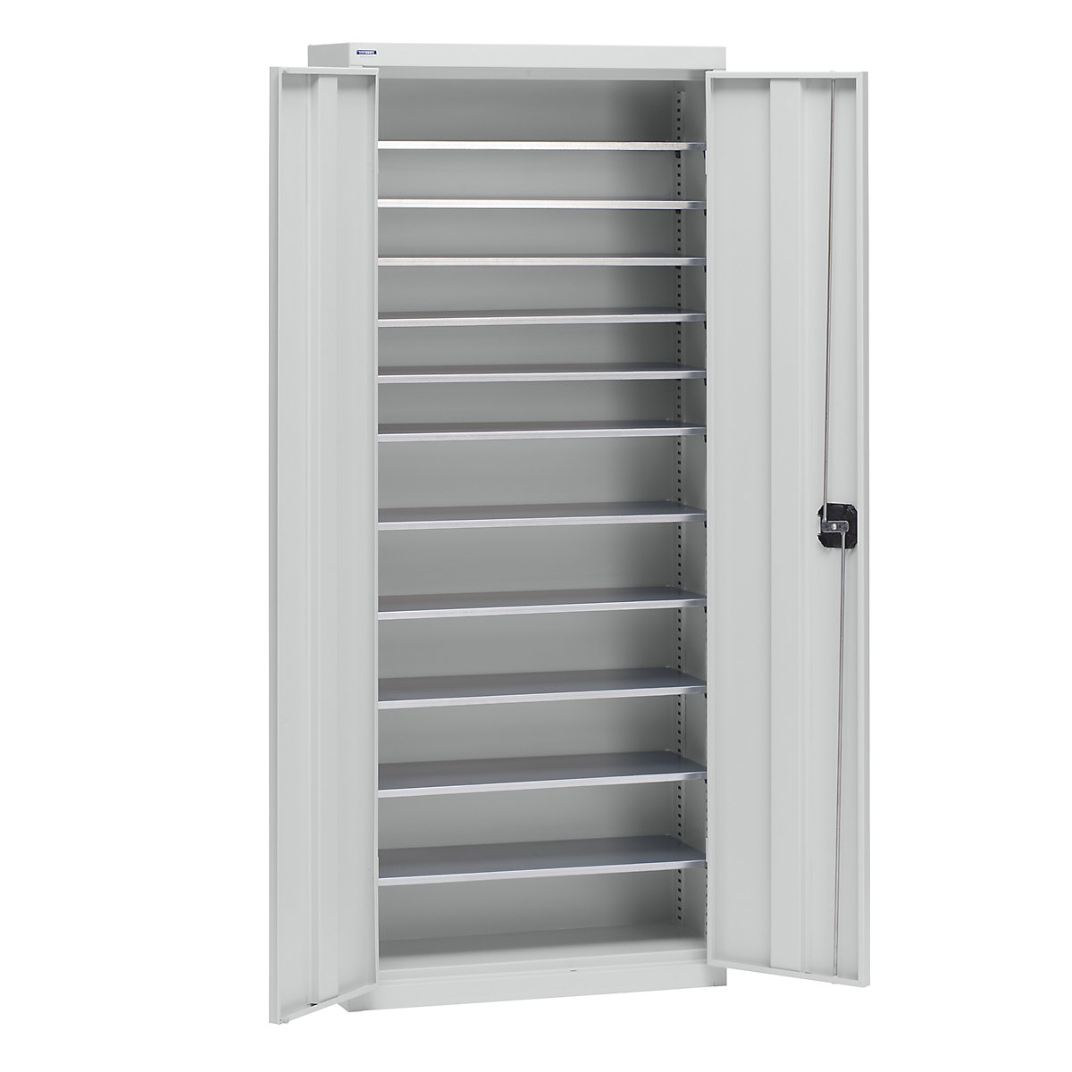 Armadio portamateriale in lamiera d'acciaio – eurokraft pro, altezza 1575 mm, grigio chiaro RAL 7035, 11 ripiani-0