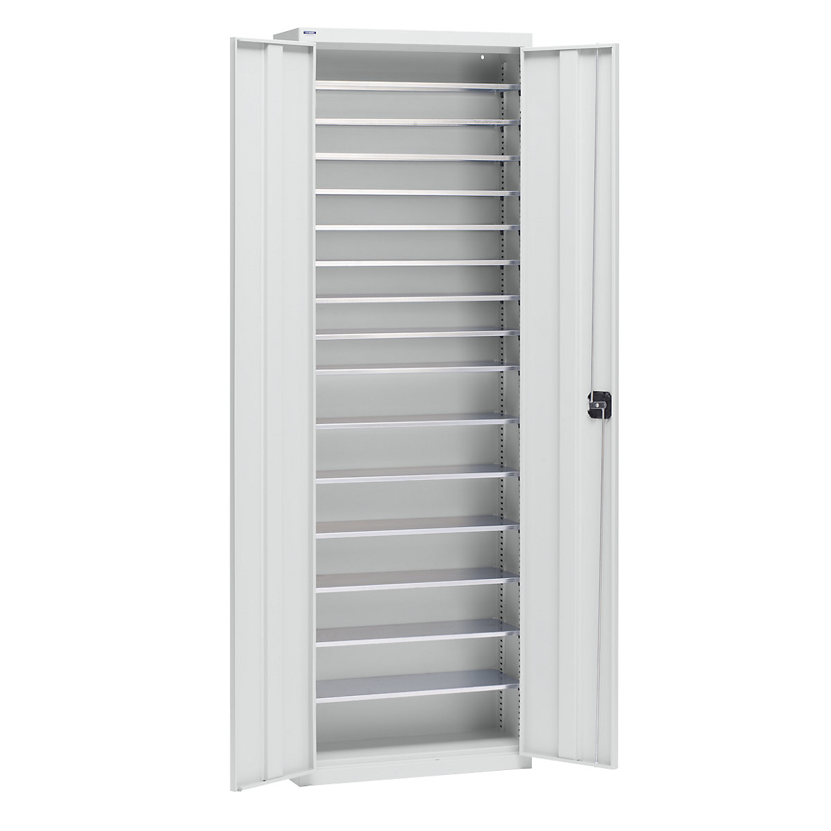Armadio portamateriale in lamiera d'acciaio – eurokraft pro, altezza 2000 mm, grigio chiaro RAL 7035, 15 ripiani-0