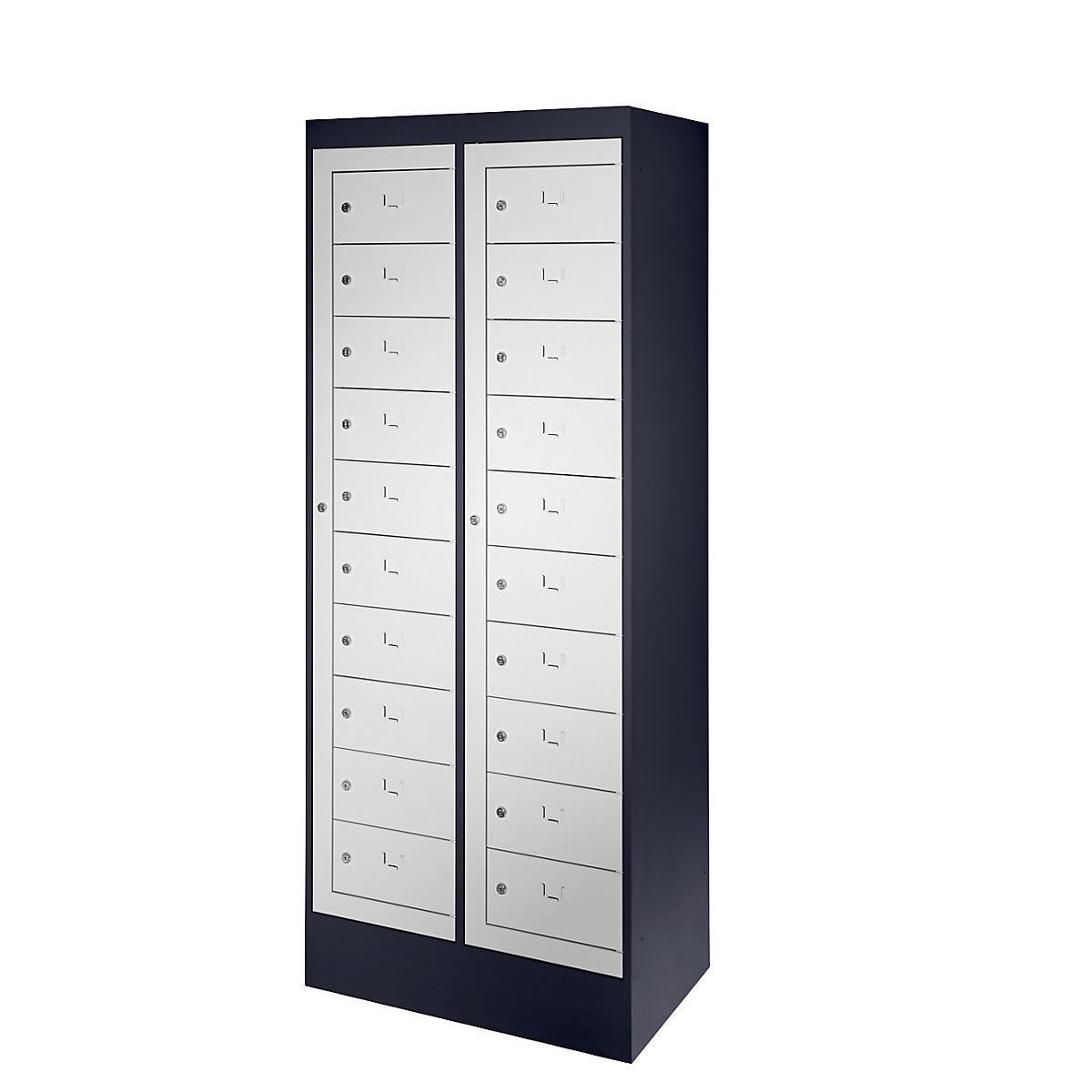 Armadio per laptop, 20 scomparti, alt. x largh. 1900 x 782 mm, grigio nerastro / grigio chiaro-0