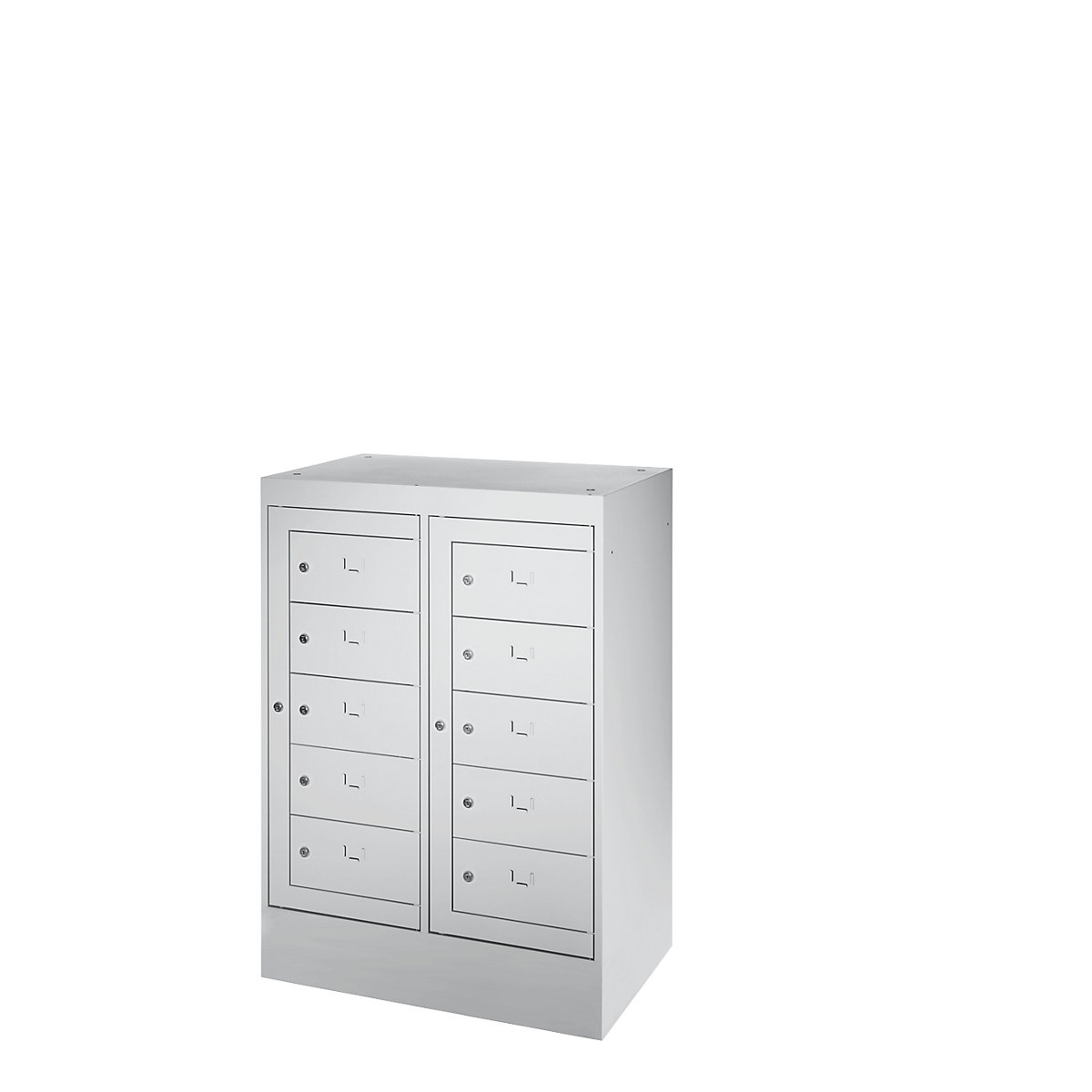 Armadio per laptop, 10 scomparti, alt. x largh. 1115 x 782 mm, grigio chiaro-0