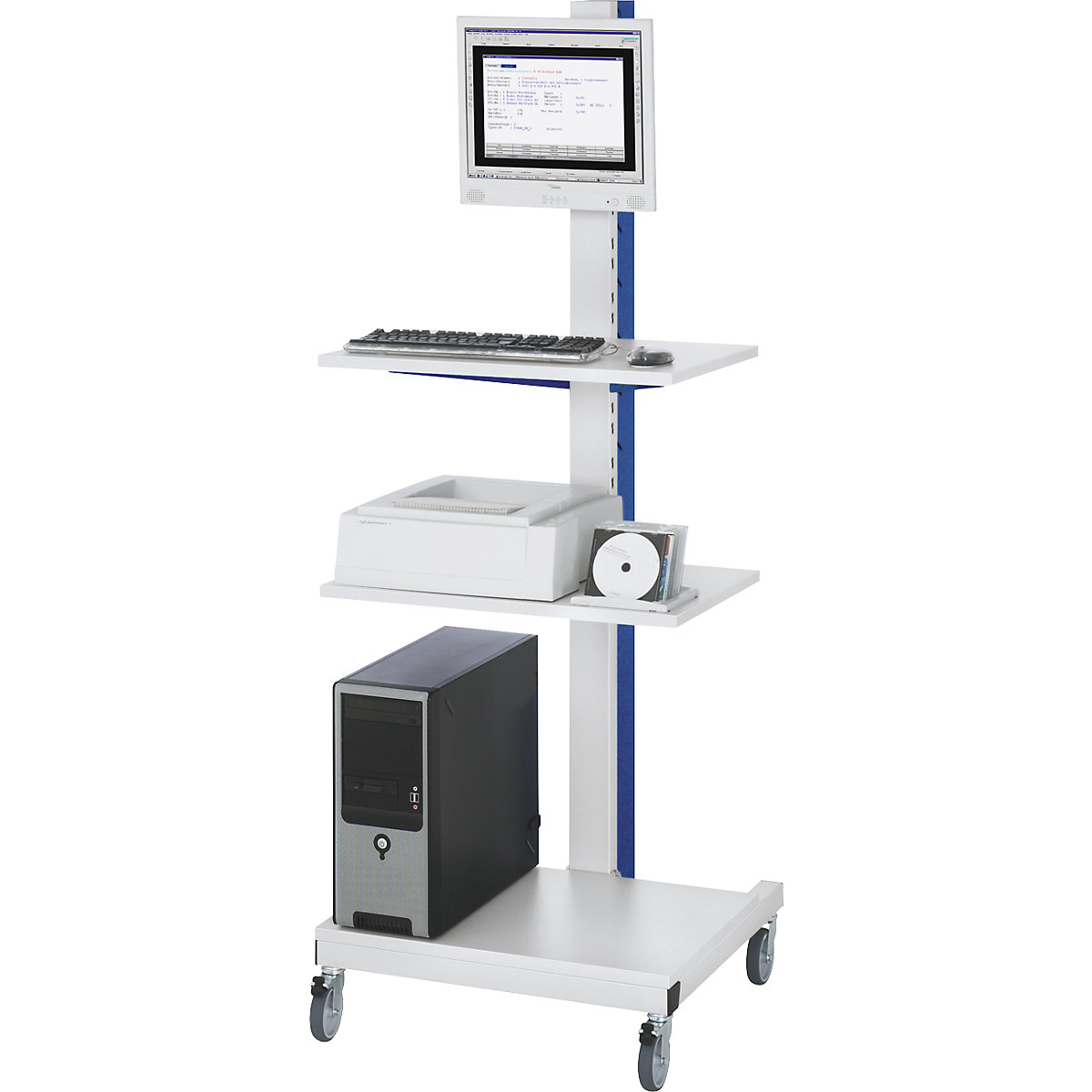 Supporto per computer – RAU, canalina con presa multipla a 4 posizioni, con rotelle-0