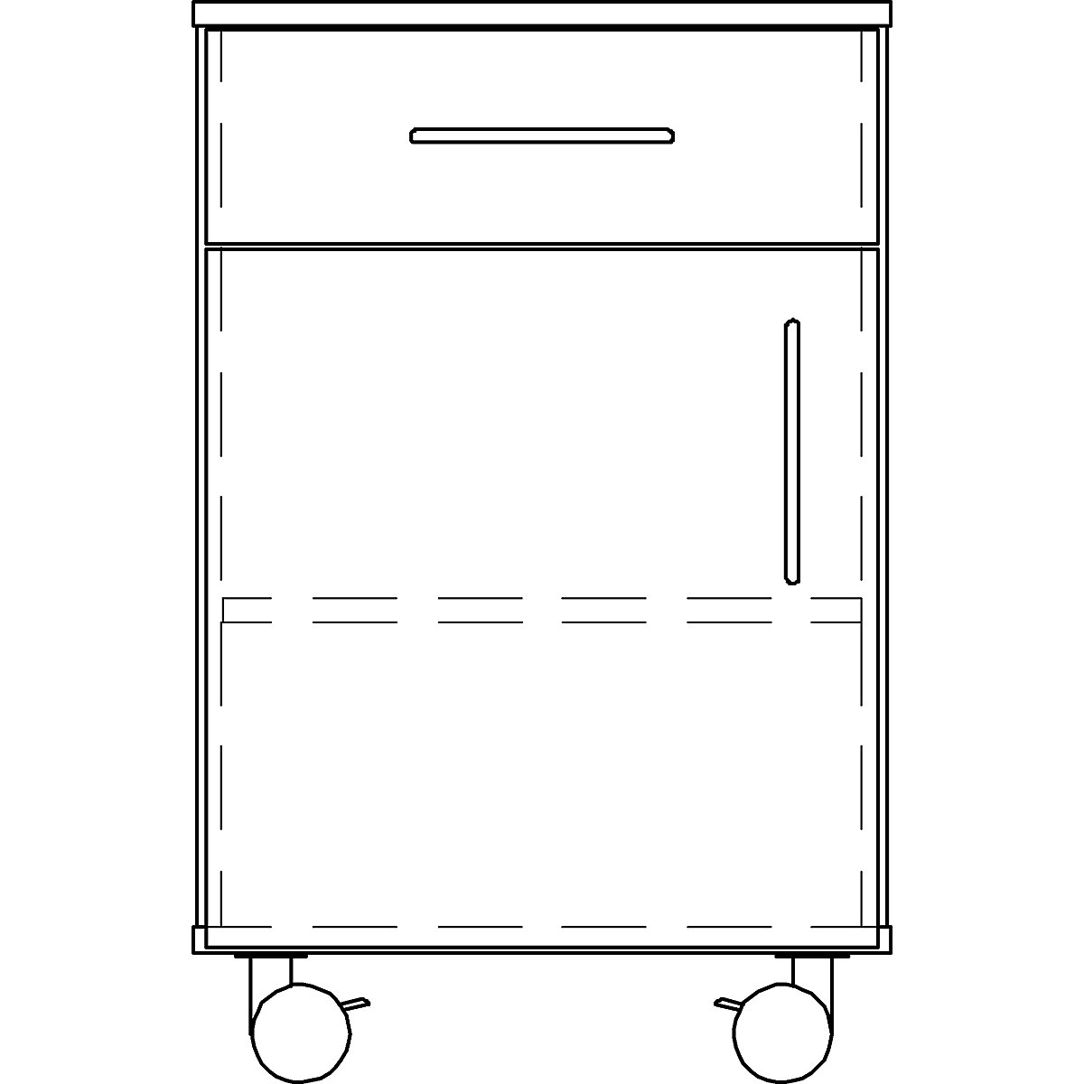 Armadietto per laboratorio, alto, 1 cassetto, 1 anta, 1 ripiano, larghezza 536 mm-0