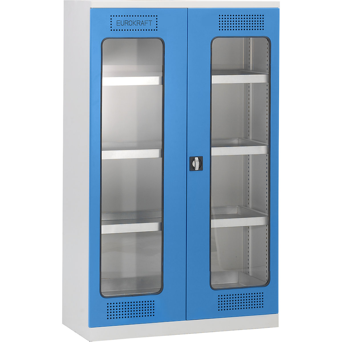 Armario ecológico – eurokraft pro, con puertas con ventanilla, 3 baldas de cubeta, 1 cubeta de fondo, anchura 1200 mm-0