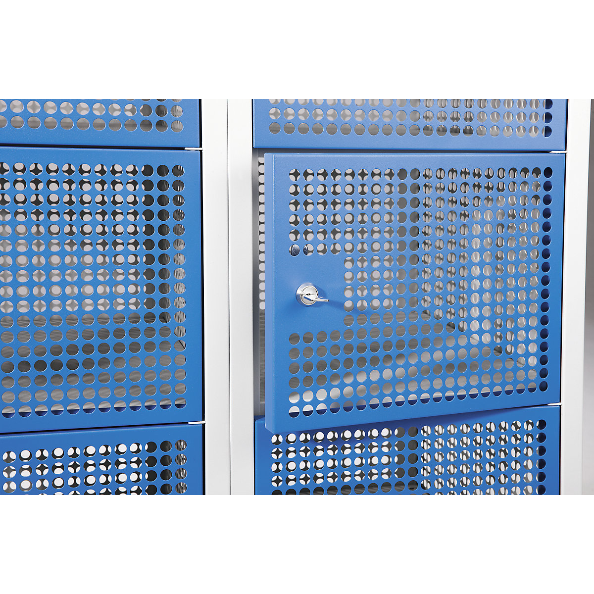 Taquilla de chapa perforada de dos pisos – eurokraft pro (Imagen del producto 2)-1