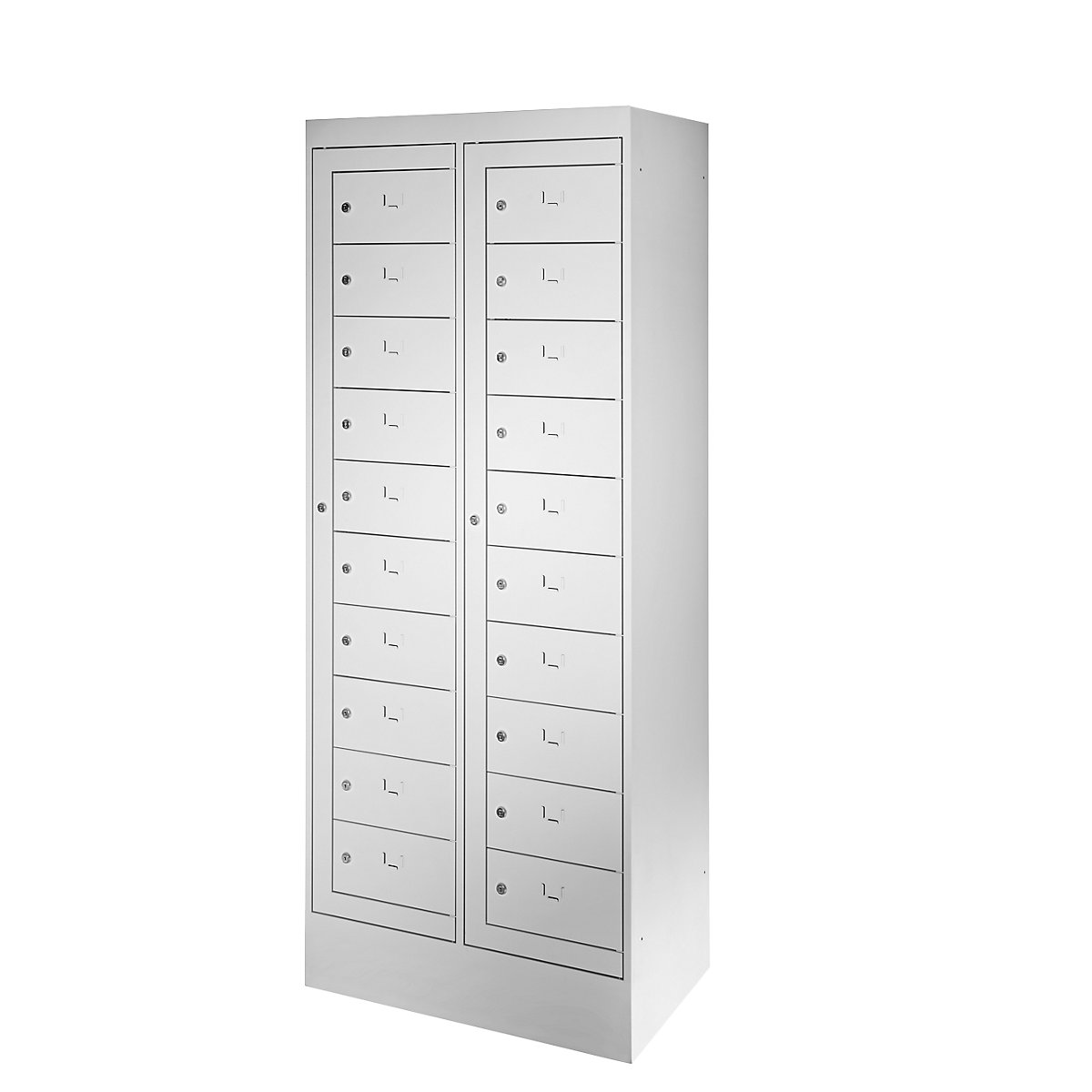Armario para ordenadores portátiles, 20 compartimentos, H x A 1900 x 782 mm, gris luminoso-0