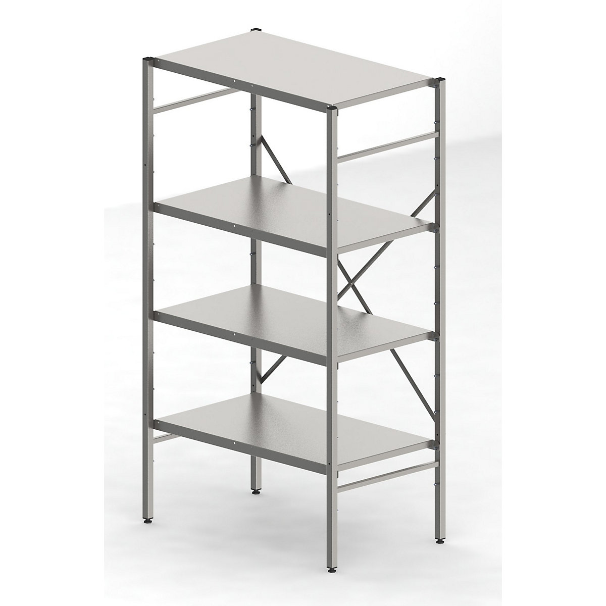 Estante de encaixar em aço inoxidável, 4 prateleiras lisas (Imagem do produto 3)-2