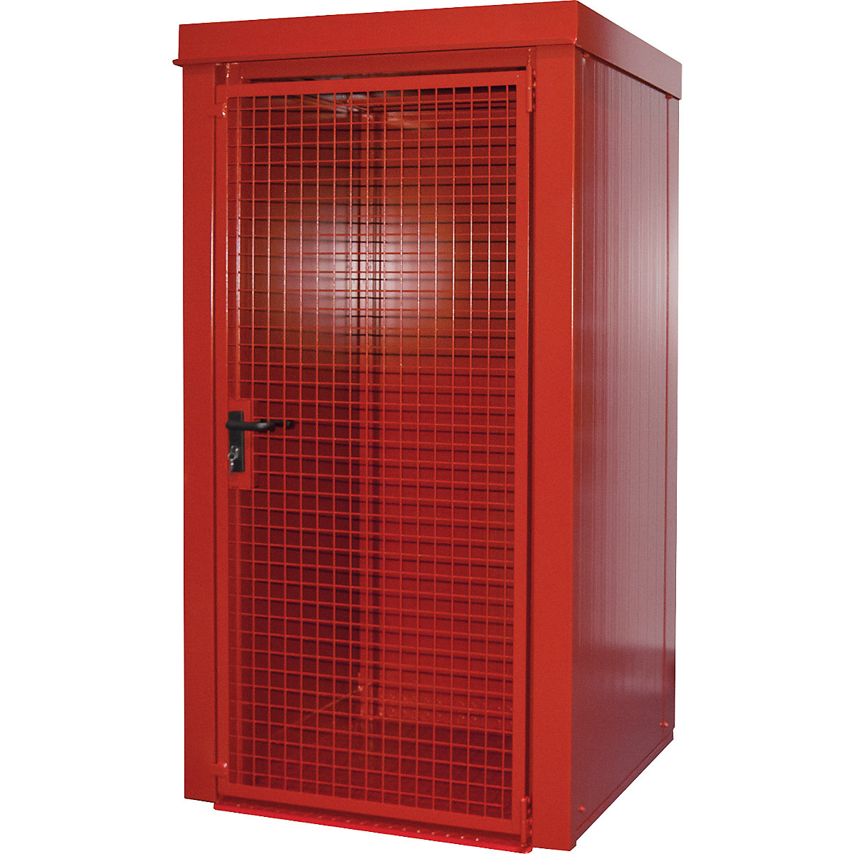 Contentor para garrafas de gás, resistente ao fogo – eurokraft pro, para 9 garrafas com 230 mm de Ø, vermelho-0