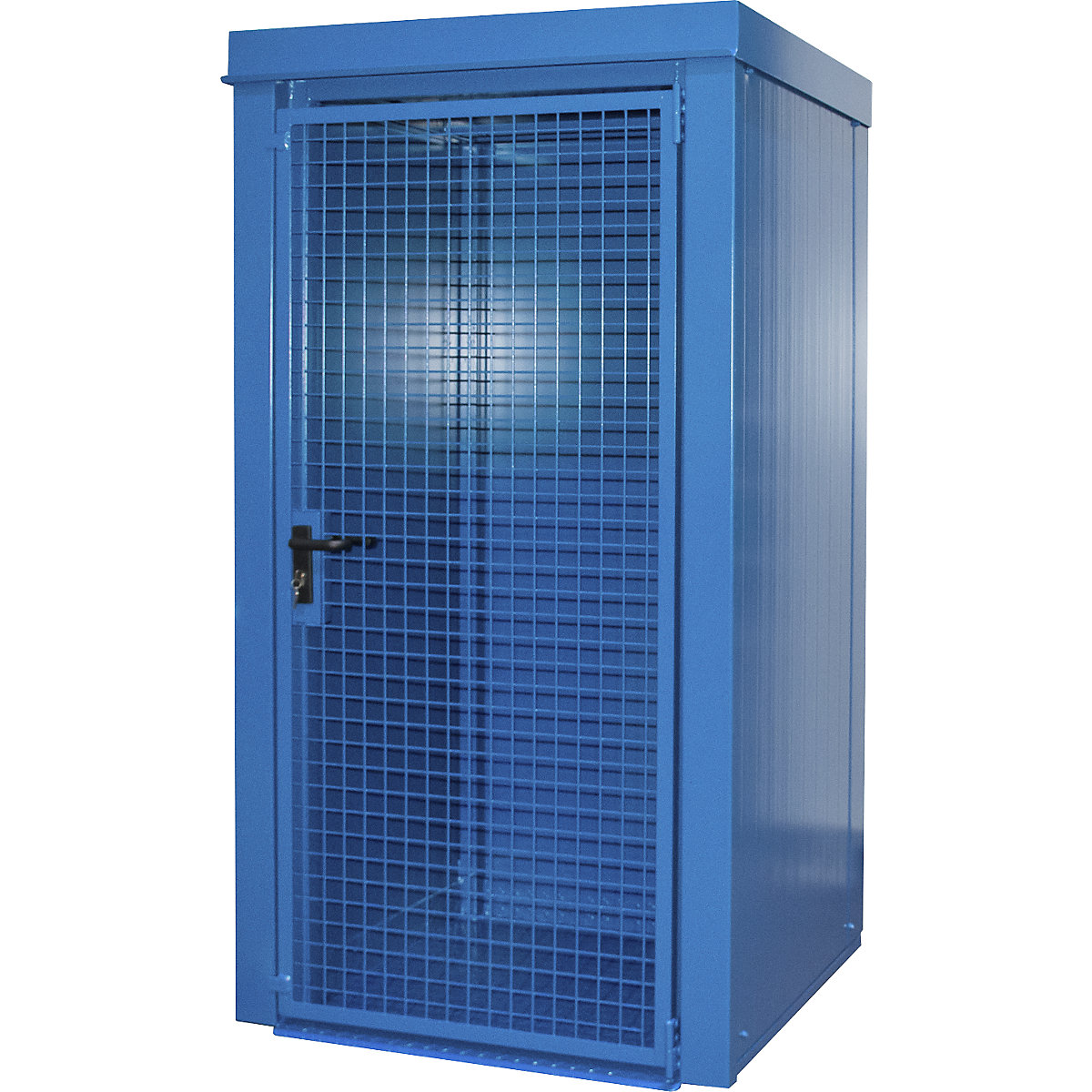 Contentor para garrafas de gás, resistente ao fogo – eurokraft pro, para 9 garrafas com 230 mm de Ø, azul-0