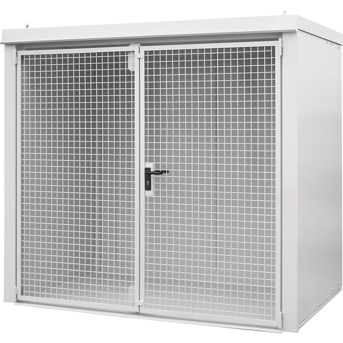 Contentor para garrafas de gás, resistente ao fogo – eurokraft pro, para 45 garrafas com 230 mm de Ø, branco-0