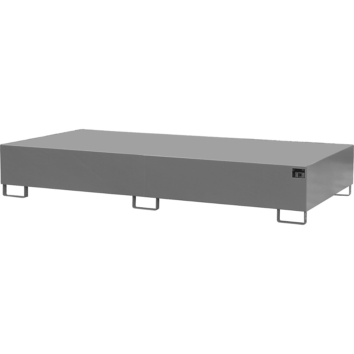 Cuba coletora em aço inoxidável – eurokraft pro, para contentores, 2 IBC, CxLxA 2650 x 1300 x 435 mm-0