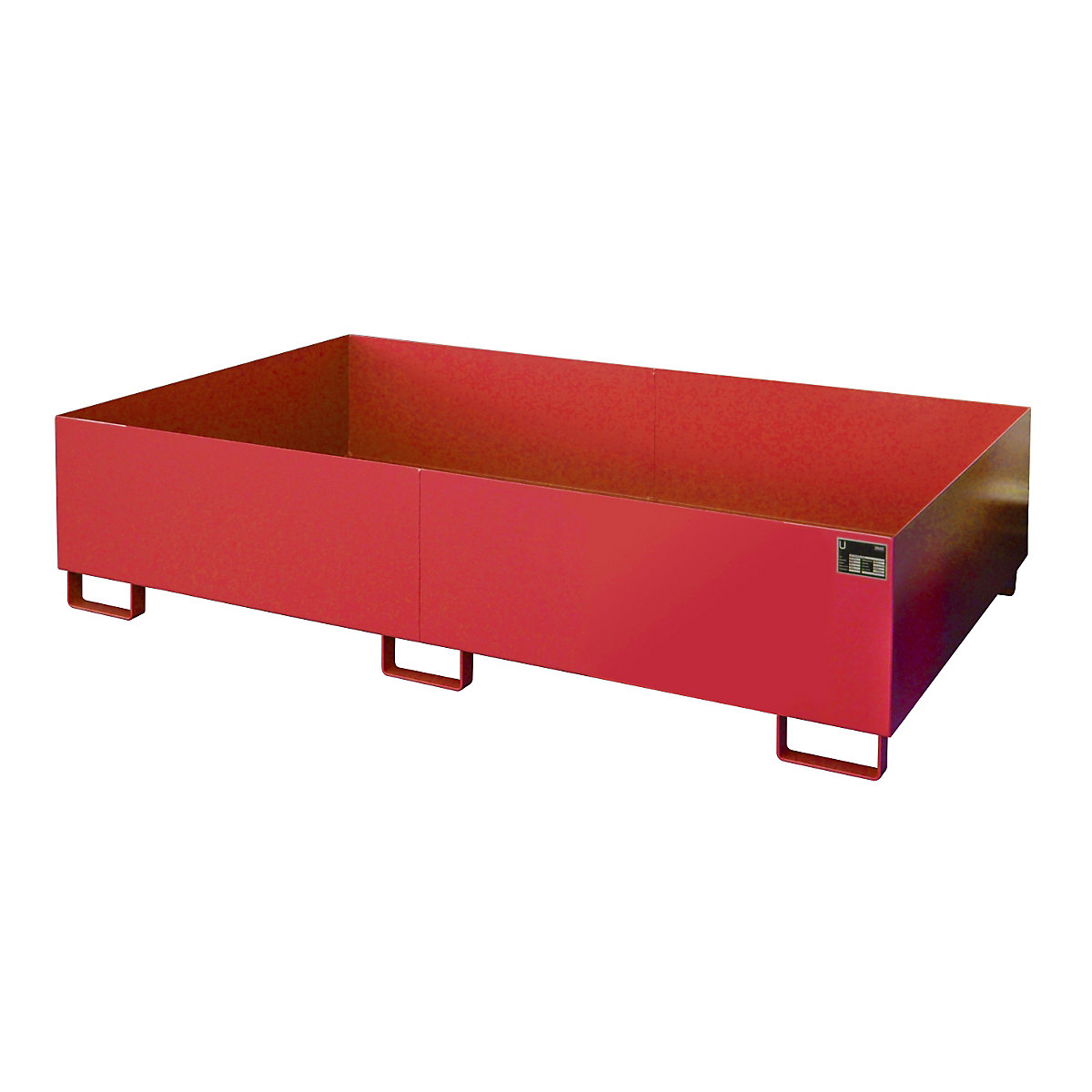 Cuba no fundo para estantes – eurokraft pro, 1000 l de volume coletável, CxLxA 2150 x 1300 x 505 mm, sem grade, pintada em vermelho-0