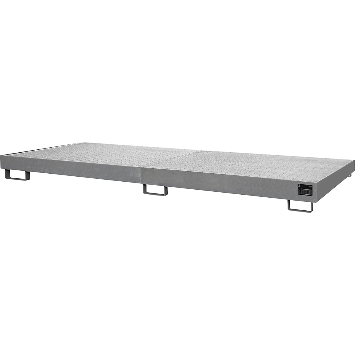 Cuba no fundo para estantes – eurokraft pro, 240 l de volume coletável, CxLxA 3250 x 1300 x 195 mm, com grade, galvanizada a fogo-0