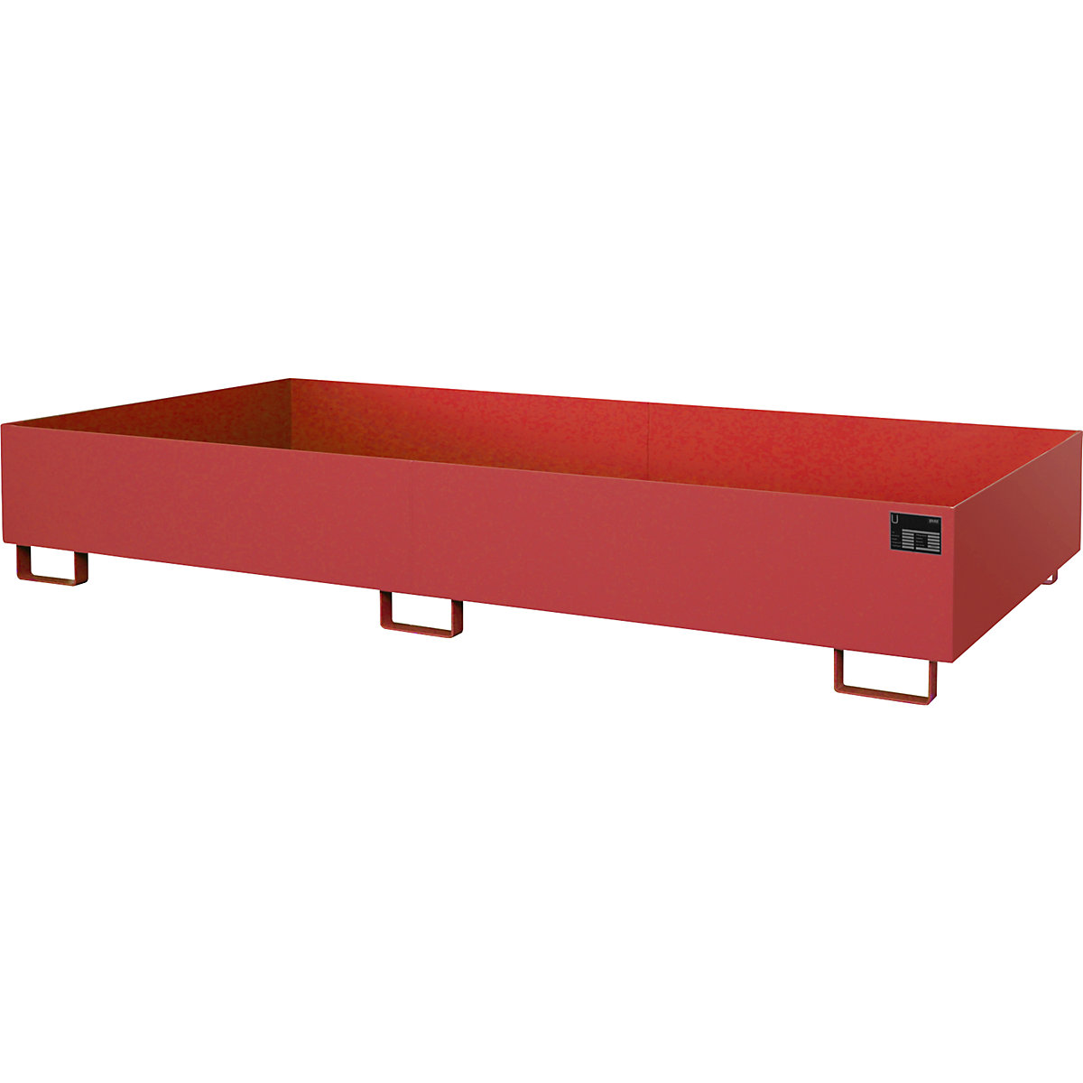 Cuba no fundo para estantes – eurokraft pro, 540 l de volume coletável, CxLxA 2650 x 1300 x 300 mm, sem grade, vermelho fogo-0