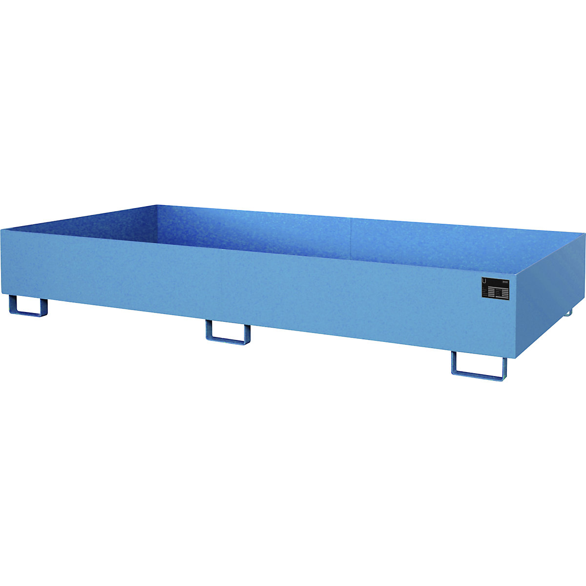 Cuba no fundo para estantes – eurokraft pro, 540 l de volume coletável, CxLxA 2650 x 1300 x 300 mm, sem grade, azul claro-0