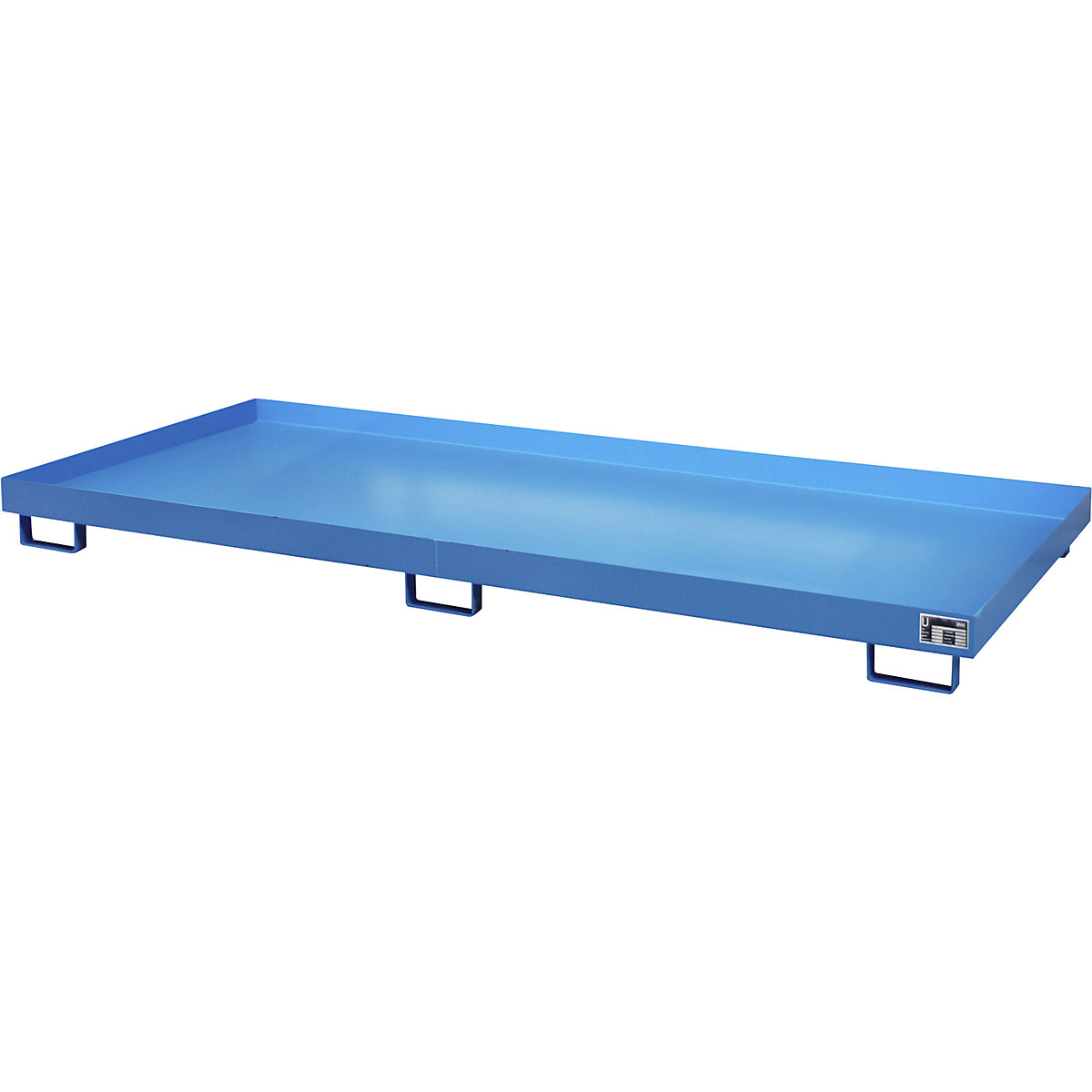 Cuba no fundo para estantes – eurokraft pro, 240 l de volume coletável, CxLxA 3250 x 1300 x 195 mm, sem grade, azul claro-0