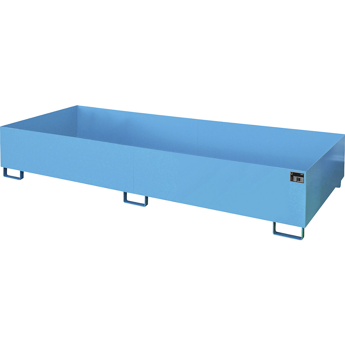 Cuba no fundo para estantes – eurokraft pro, 1000 l de volume coletável, CxLxA 3250 x 1300 x 380 mm, sem grade, azul claro-0