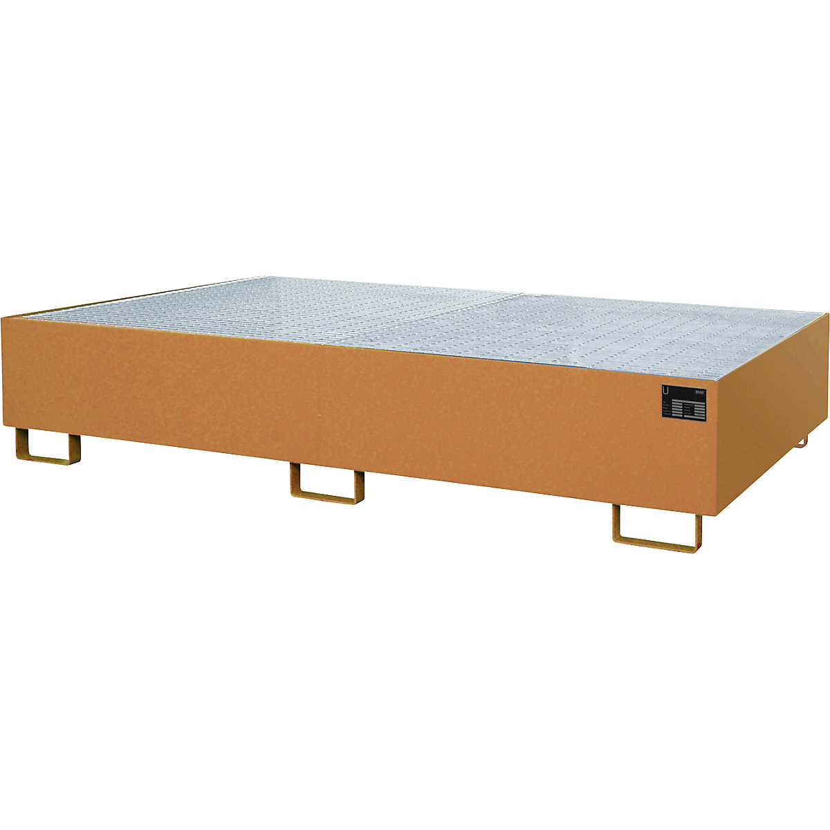 Cuba no fundo para estantes – eurokraft pro, 540 l de volume coletável, CxLxA 2650 x 1300 x 300 mm, com grade, amarelo alaranjado-0
