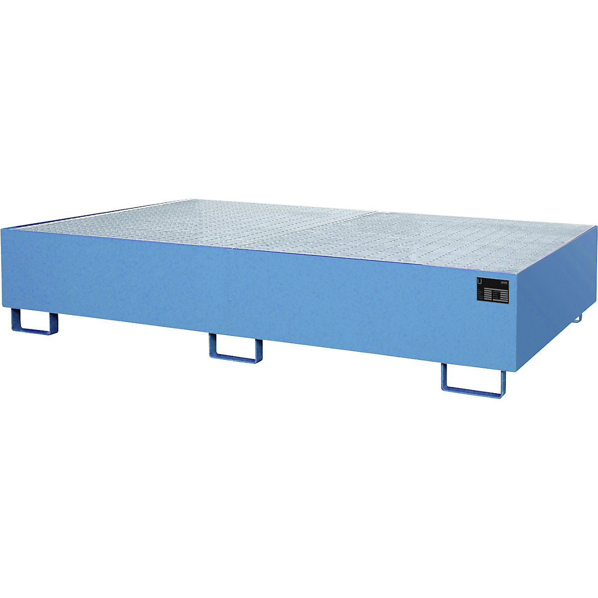 Cuba no fundo para estantes – eurokraft pro, 540 l de volume coletável, CxLxA 2650 x 1300 x 300 mm, com grade, azul claro-0