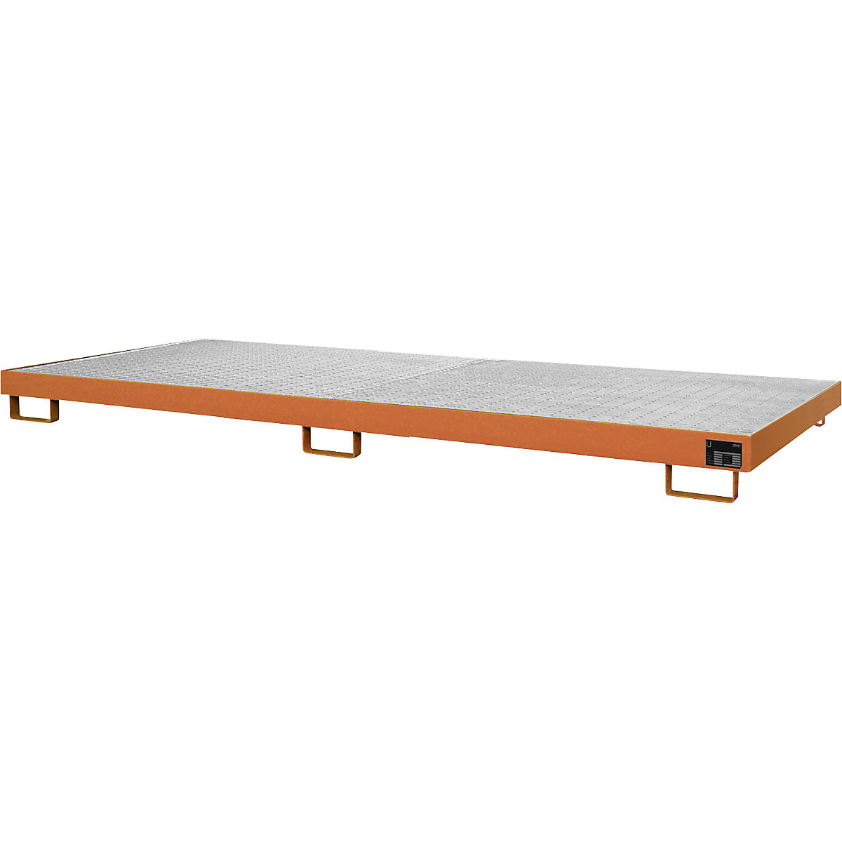 Cuba no fundo para estantes – eurokraft pro, 240 l de volume coletável, CxLxA 3250 x 1300 x 195 mm, com grade, amarelo alaranjado-0