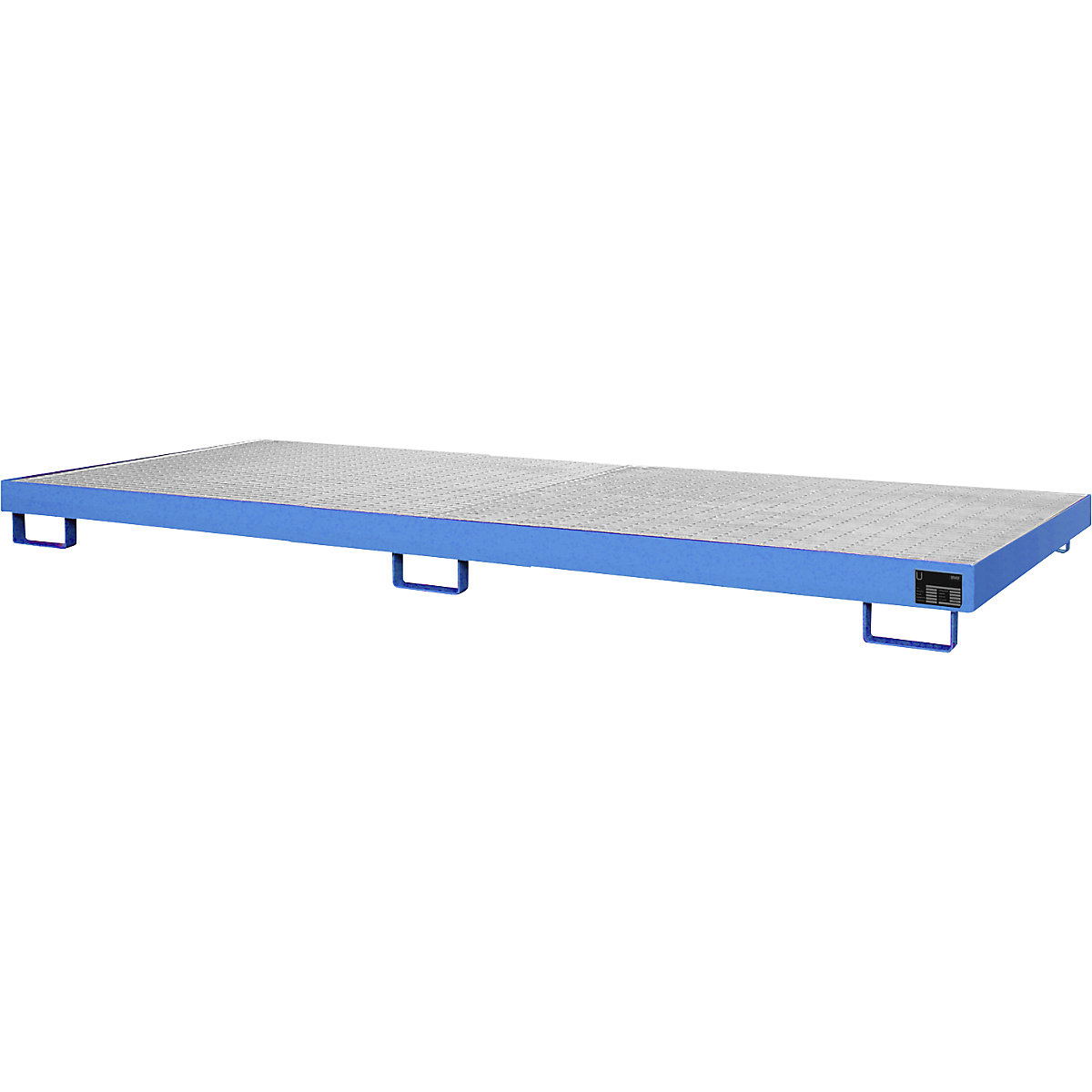 Cuba no fundo para estantes – eurokraft pro, 240 l de volume coletável, CxLxA 3250 x 1300 x 195 mm, com grade, azul claro-0