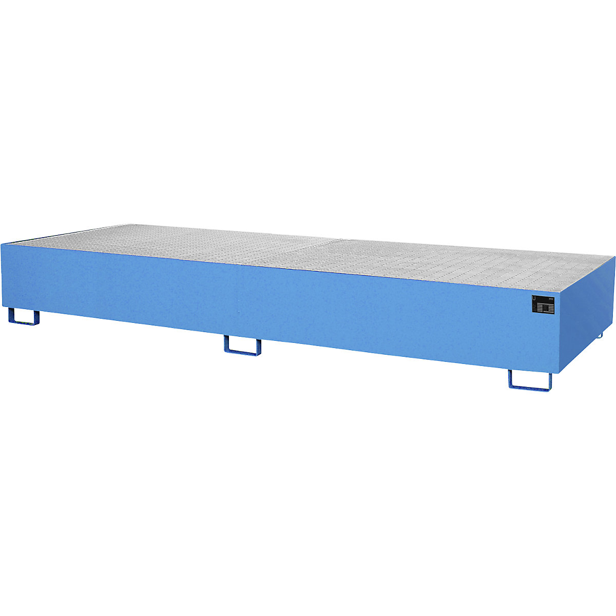 Cuba no fundo para estantes – eurokraft pro, 1000 l de volume coletável, CxLxA 3550 x 1300 x 355 mm, com grade, azul claro-0