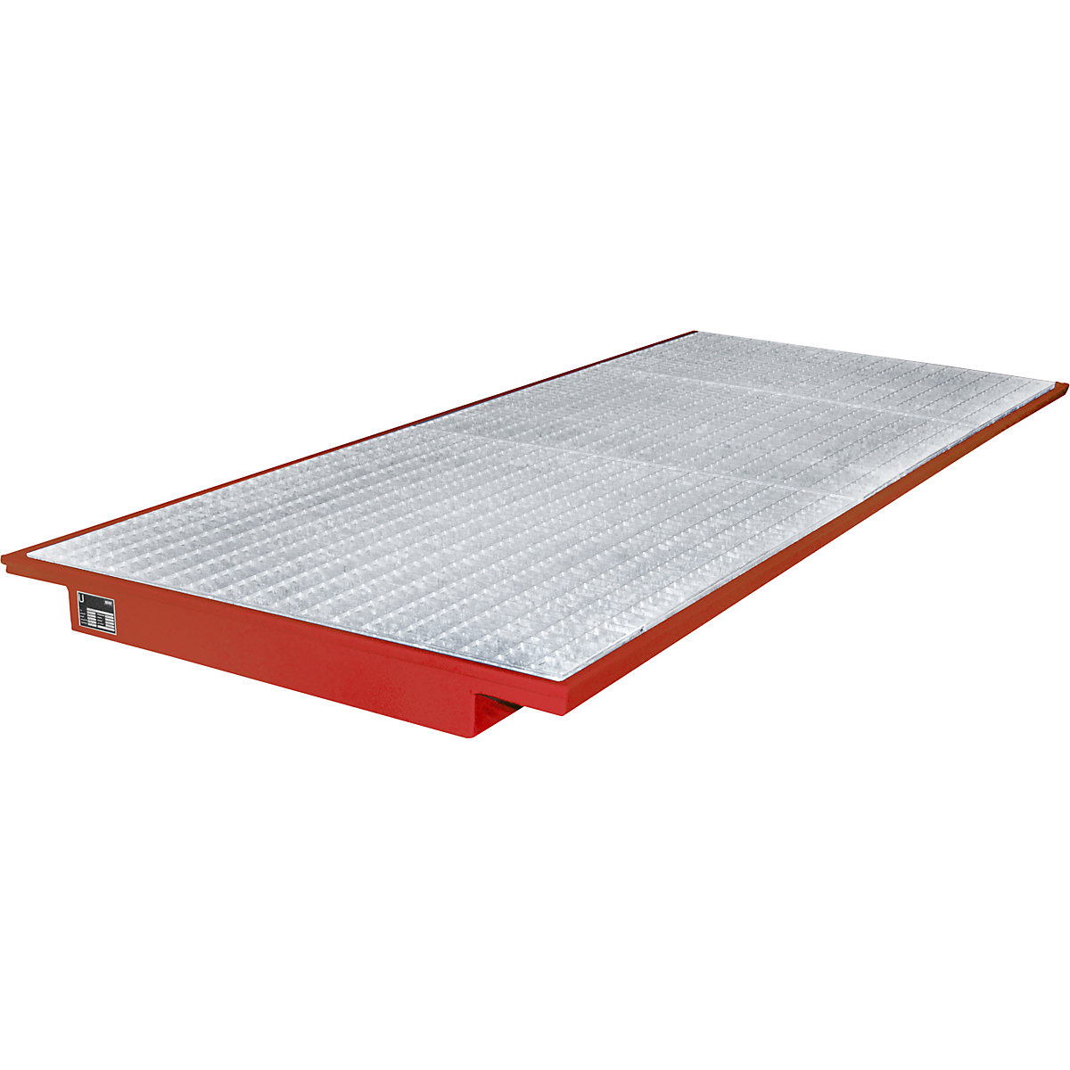 Cuba para suspensão em estante – eurokraft pro, com grade galvanizada, CxL 3250 x 1250 mm, pintado a vermelho-0