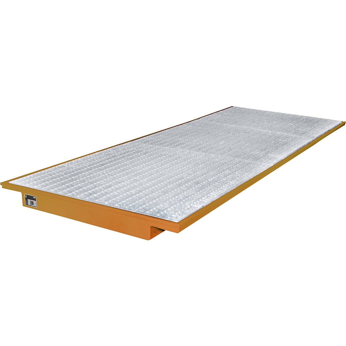 Cuba para suspensão em estante – eurokraft pro, com grade galvanizada, CxL 3550 x 1250 mm, pintado a laranja-0