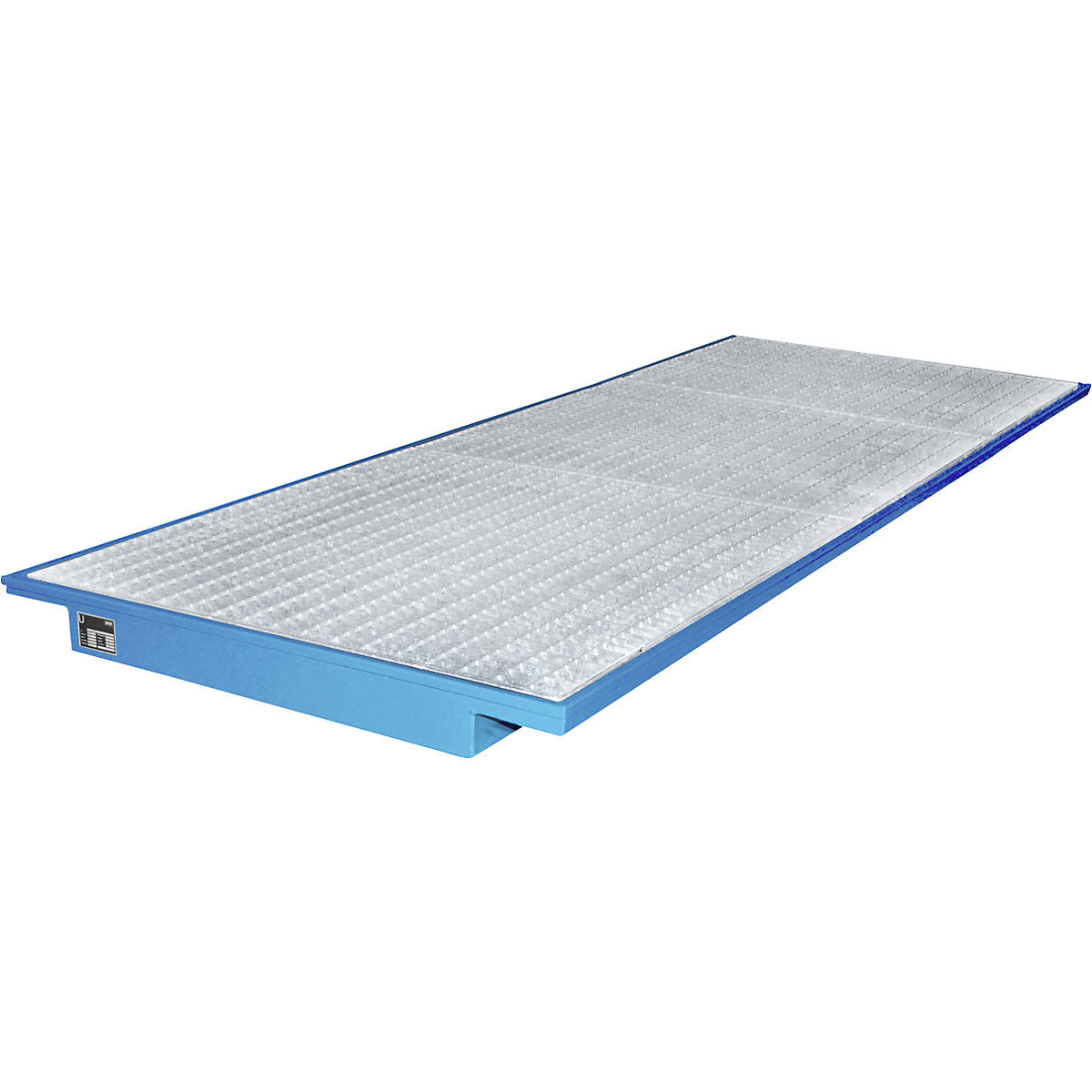 Cuba para suspensão em estante – eurokraft pro, com grade galvanizada, CxL 3550 x 1250 mm, pintado a azul-0