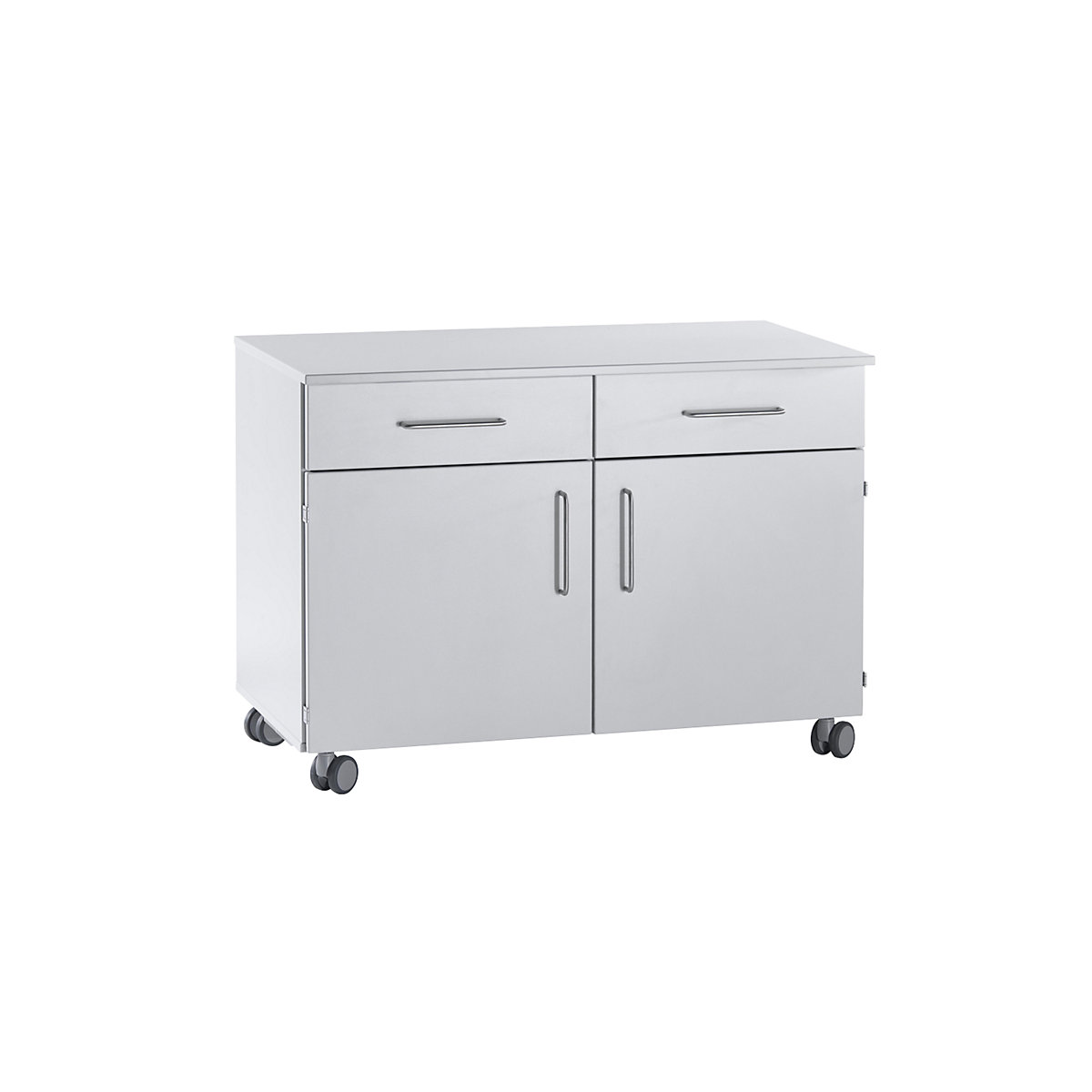 Caisson haut de laboratoire, 2 tiroirs, 2 portes, 2 tablettes, 1 cloison médiane, largeur 836 mm-0