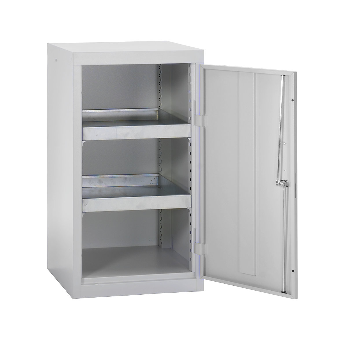 Armoire de sécurité sans perforations dans les portes, h x l x p 900 x 500 x 500 mm, 2 tablettes de rétention, gris clair / gris clair-0