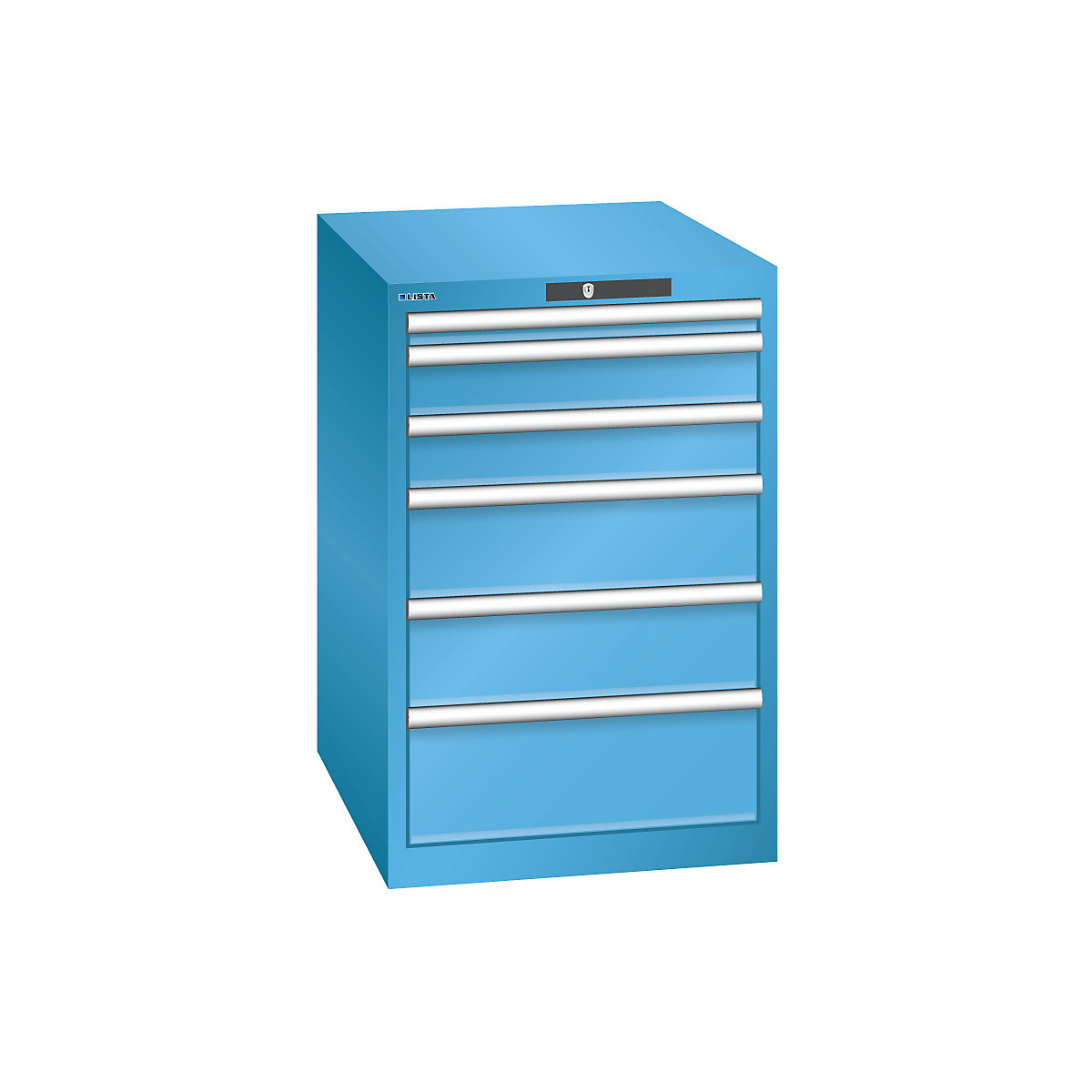 Armoire à tiroirs avec 6 tiroirs – LISTA, l x p x h 564 x 724 x 850 mm, bleu clair-8