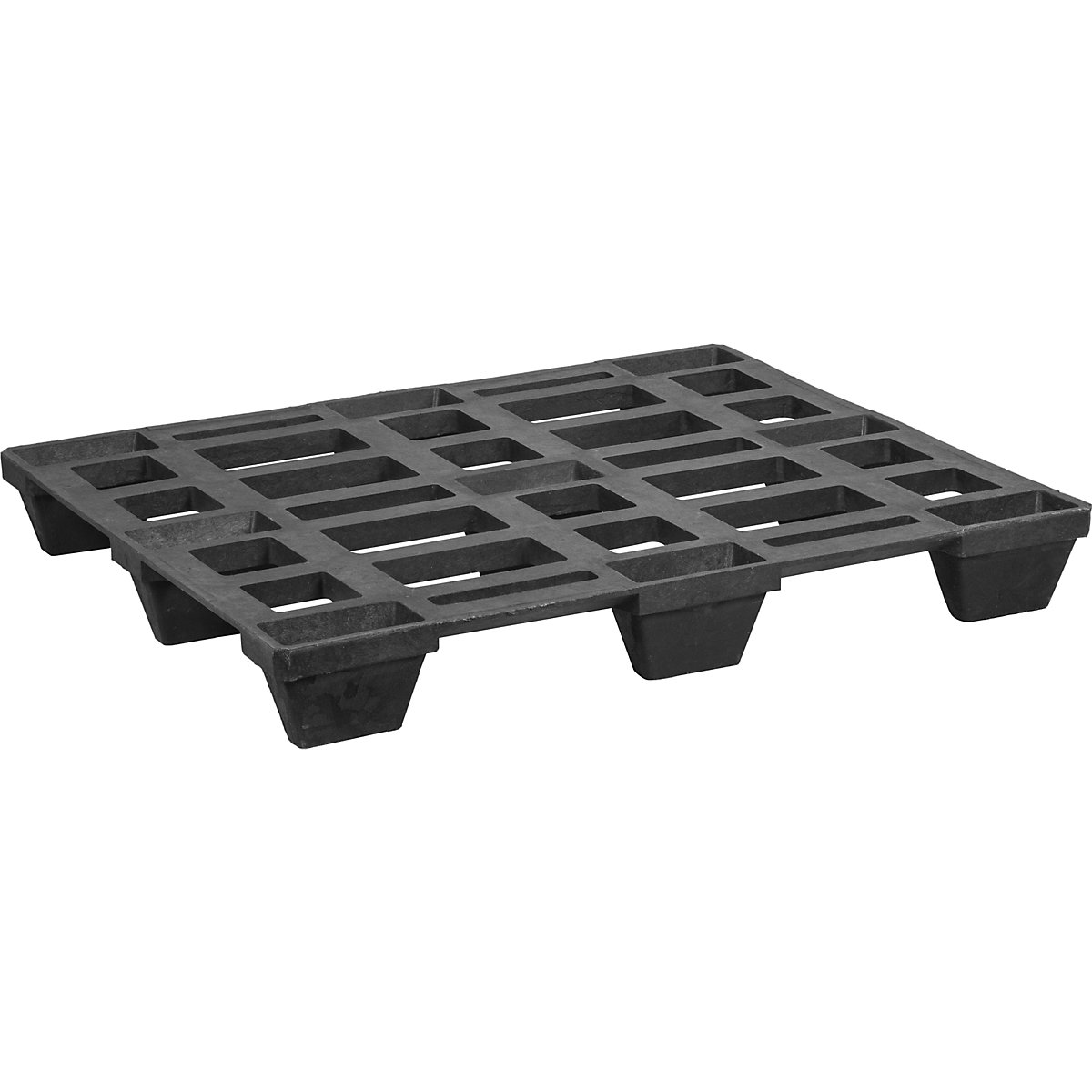 Europalet din plastic – ratioform, lung. x lăț. x î. 1200 x 800 x 145 mm, capacitate portantă statică 10000 kg, gri-0