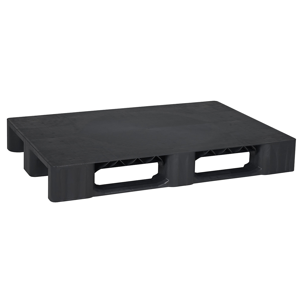 Pe palet din plastic cu tălpi – ratioform, lung. x lăț. 1200 x 800 mm, cu ranforsare din oțel, antracit-0