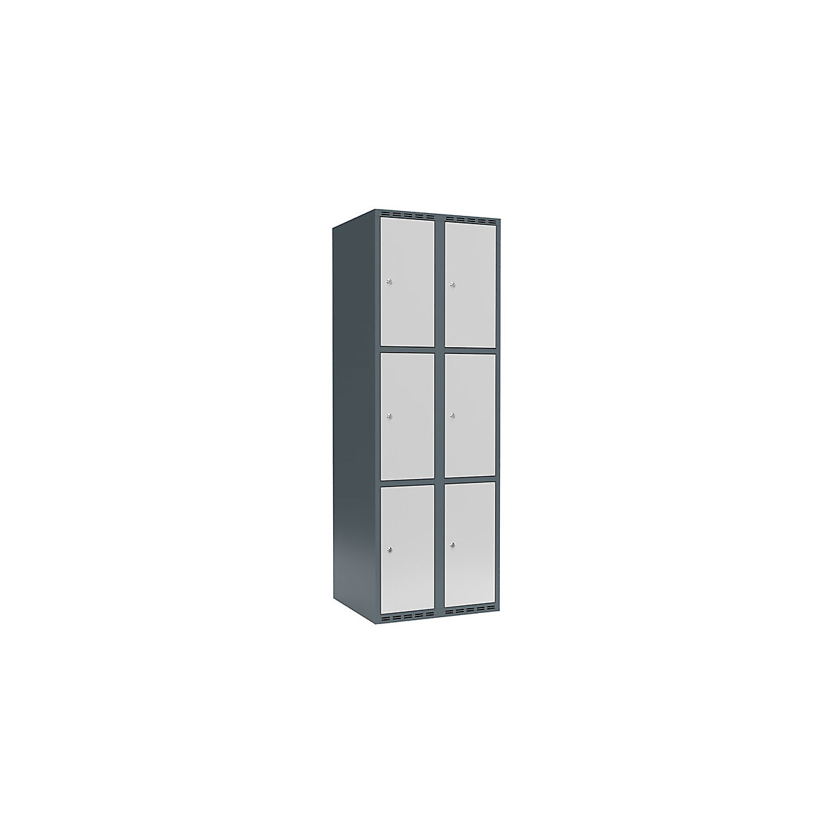 Armadietto a 3 scomparti Fydor, 2 scomparti, grigio-azzurro / grigio chiaro, largh. 600 mm, 2 scomparti, tetto piatto, serratura a cilindro-0