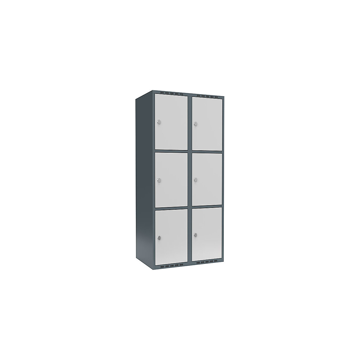 Armadietto a 3 scomparti Fydor, 2 scomparti, grigio-azzurro / grigio chiaro, largh. 800 mm, 2 scomparti, tetto piatto, lucchetto-0
