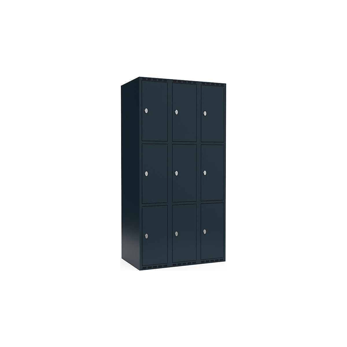 Armadietto a 3 scomparti Fydor, 3 scomparti, grigio, largh. 900 mm, 3 scomparti, tetto piatto, lucchetto-0
