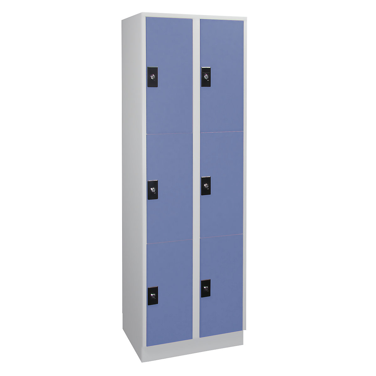 Armadietto a 3 scomparti Stuttgart – Wolf, 2 scomparti, grigio chiaro / blu colomba-0
